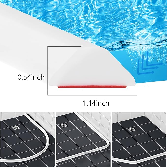 Duzzy 39 Inch Collapsible Shower Water Dam, Shower Threshold Water Stopper - Image 2
