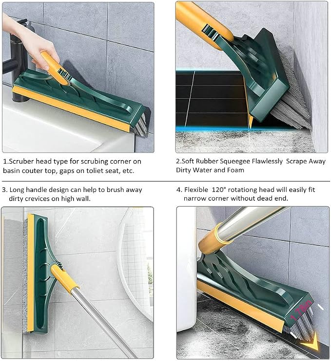 2 in 1 Cleaning Floor Scrub Brush Floor Brush Scrubber New Upgraded 53.5" Long - Image 7