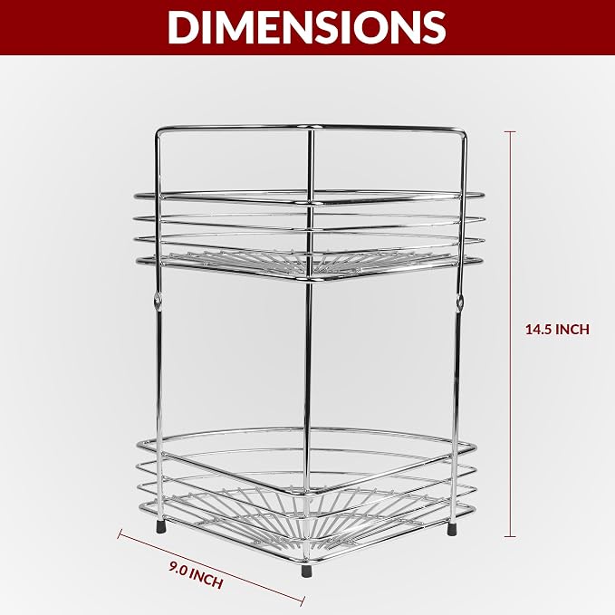 2-Tier Floor Standing Corner Shower Caddy - Image 2
