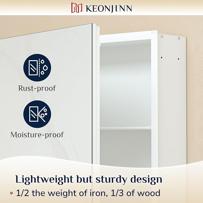 Keonjinn 60 x 32 Inch Medicine Cabinet, Assembly Required, Lightweight - Image 4