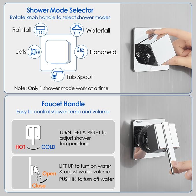 ROVOGO LED Shower Panel Tower System, 5-Function Shower Column - Image 8
