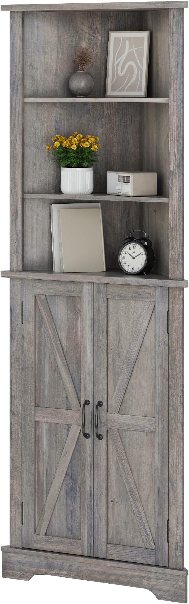 Smuxee Tall Corner Storage Cabinet, Farmhouse Corner Cabinet - Image 8