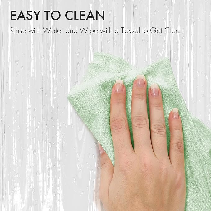 AmazerBath Shower Curtain Liner 2 Pack, 72 x 65 Inches PEVA Plastic Shower Liner - Image 5