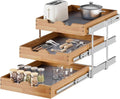 OCG Pull Out Cabinet Drawer 17" W x 21" D, 3 Tier Pull Out Cabinet Organizer by OCG