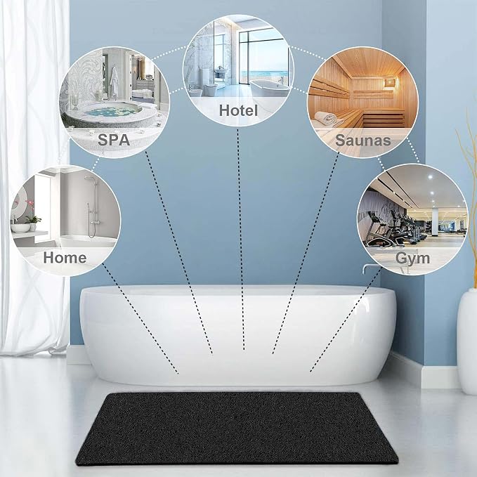 godehone Shower Mats Non Slip Without Suction Cups, PVC Loofah Bathroom Mats - Image 6