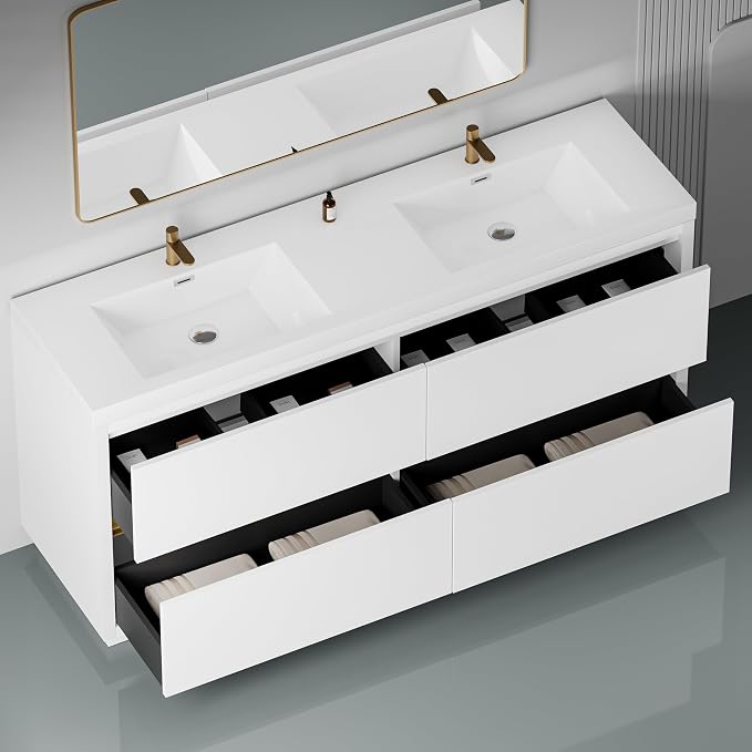 72 Inch Bathroom Vanity with Sink, Double Sink Bathroom Vanity, Freestanding - Image 7