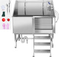 50" Stainless Steel Dog Washing Station, Pet Grooming Tub by ROREP
