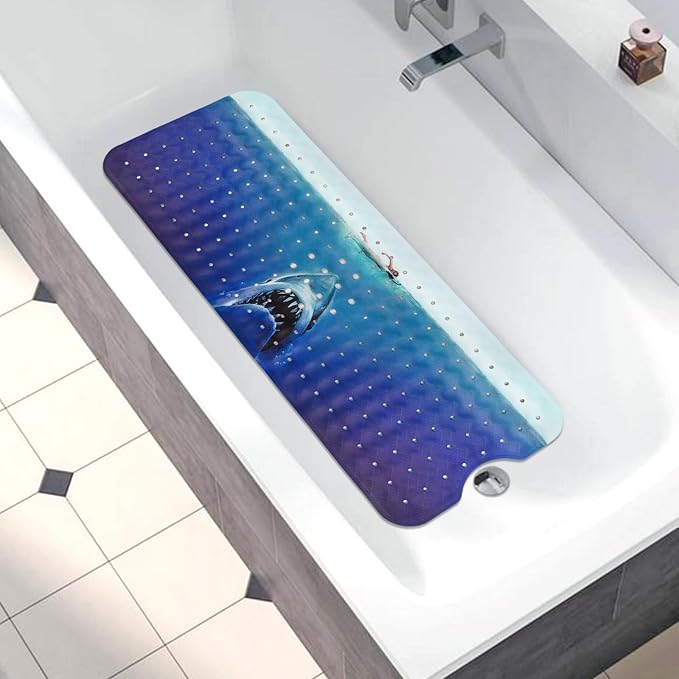 Bathtub Mat Non Slip, Shark Extra Long Bath tub Mat Shower Floor Mat - Image 5