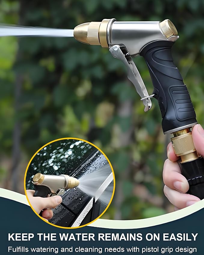 Heavy Duty High Pressure Hose Nozzle, All Metal Brass Adjustable Spray Nozzle - Image 5