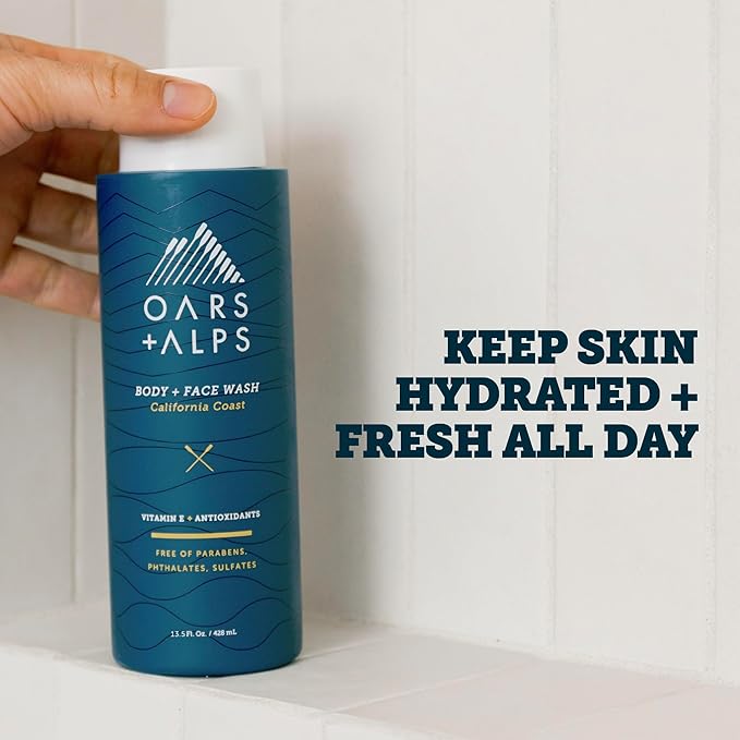 Oars + Alps Body and Face Wash for Men, Mens Body Wash & Face Cleanser - Image 3