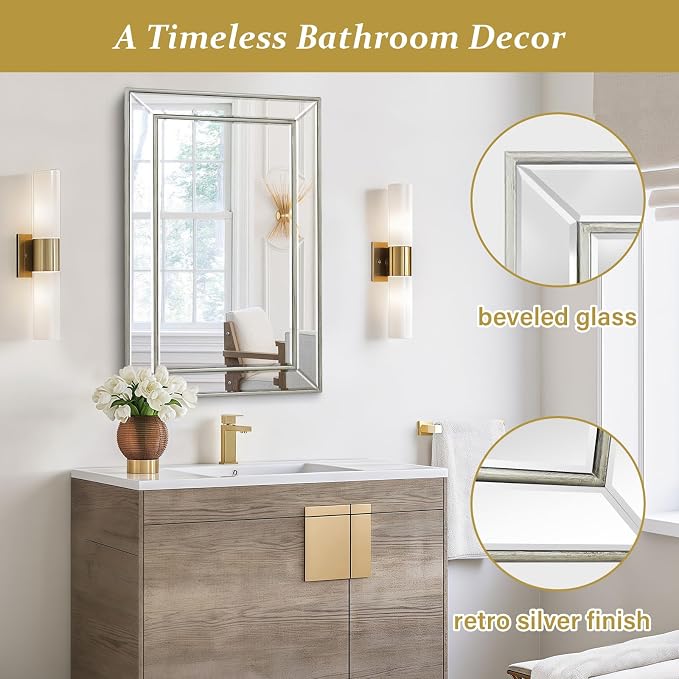 Medicine Cabinet with 16.2"x26" Mirror, Removable Shelves, Recessed or Wall - Image 3