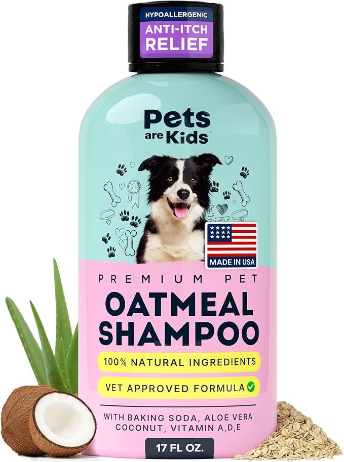 Pets Are Kids Too Oatmeal Dog Shampoo Baking Soda Hypoallergenic Anti Itch by PetsAreKidsToo