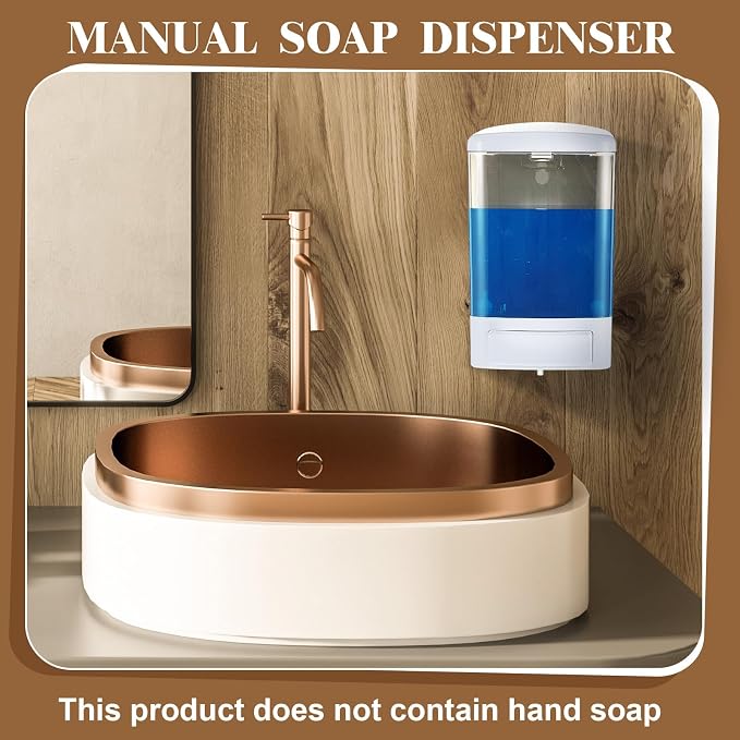 Hushee 4 Pcs Plastic Wall Mounted Soap Dispenser Commercial Manual Soap - Image 6