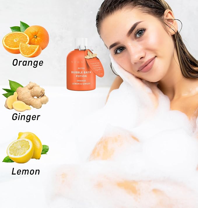 Natural Detox Citrus Bubble Bath Long Lasting Foaming Soak - Image 4