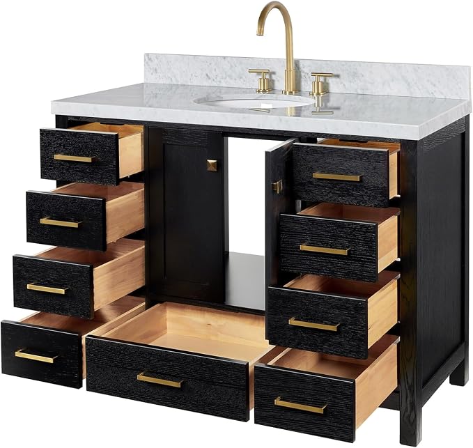 ARIEL Cambridge 49 Inch Single Oval Sink Bathroom Vanity - Image 6