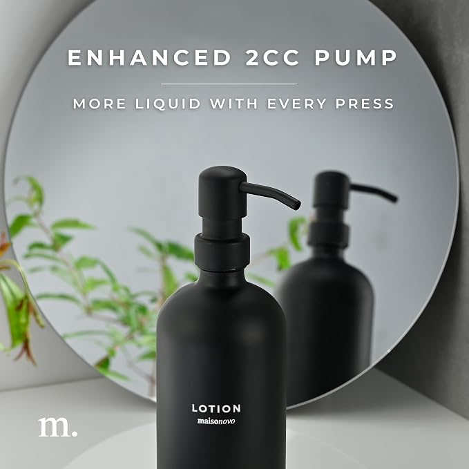 MaisoNovo Soap Dispenser 1-Piece Set | 16.9oz Black Bottles - Image 5