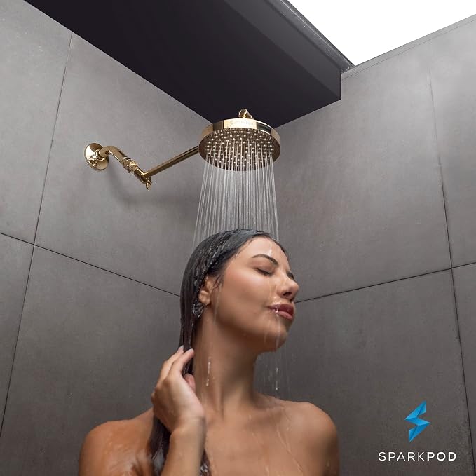SparkPod 11" Solid Brass Shower Head Extension Arm - Image 4