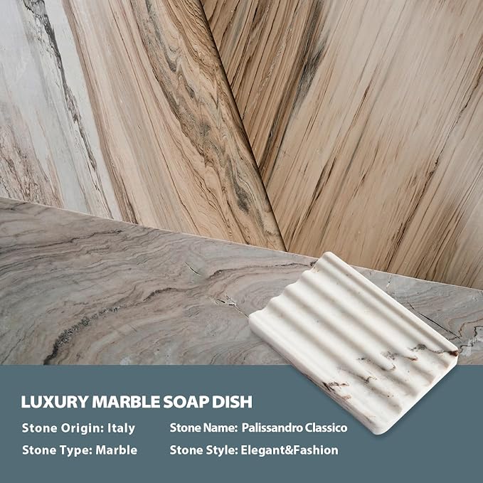 2PCS Koville Italian Natural Marble Soap Dish - Image 4