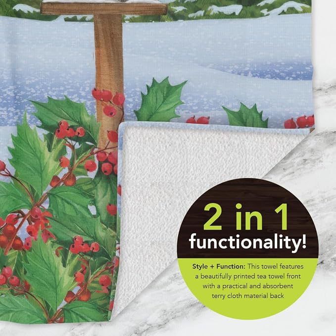 Briarwood Lane Checkered Snowman Cotton Hand Towel - Image 3