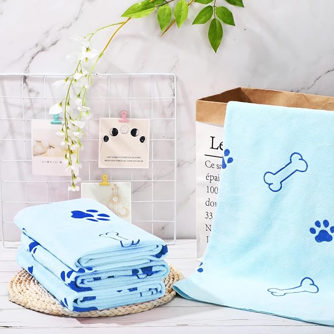 Chumia 4 Pcs Dog Towels for Drying Dog Puppy Bulk Microfiber Absorbent Paw - Image 7