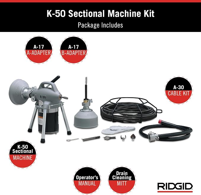 RIDGID 58920 Model K-50 Sectional Drain Cleaning Machine - Image 2