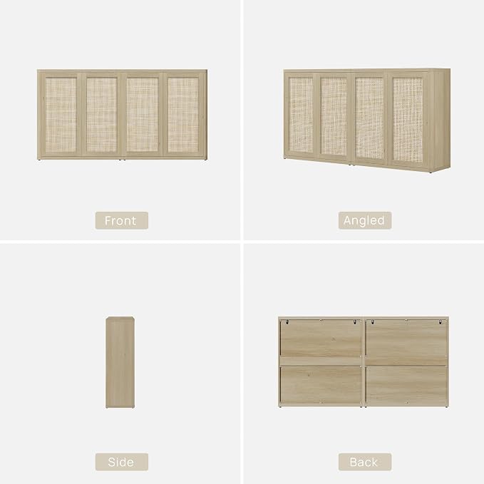 SICOTAS Rattan Buffet Sideboard Storage Cabinet - Image 9