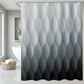Grey Ombre Shower Curtain, Modern Geometric Shower Curtain Set, Washable by Wyljljy