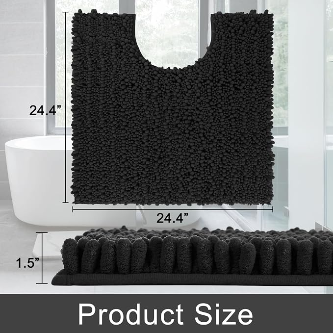 Yimobra Toilet Rug U Shaped Washable 24x24 Inch - Image 2