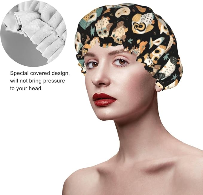 Women Girls Double Layers Waterproof Shower Caps EVA Bath Hats - Image 4