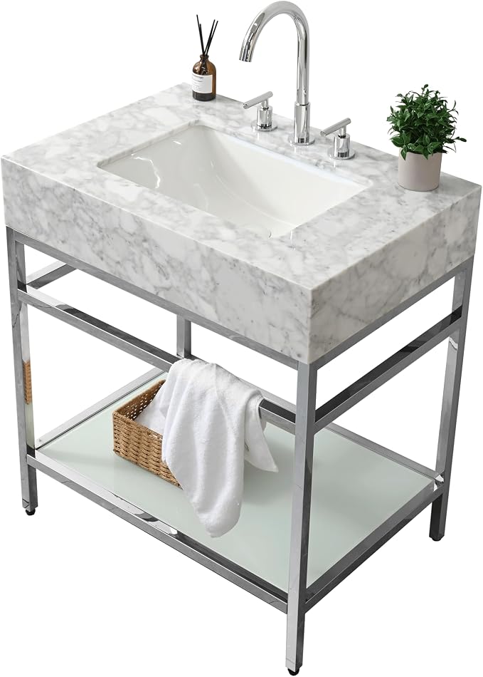 Gesipor Bathroom Carrara Marble Vanity by Gesipor