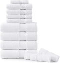 LANE LINEN 100% Mercerized Cotton Bath Towels Set of 12 – Zero Twist, 4 Bath by LaneLinen