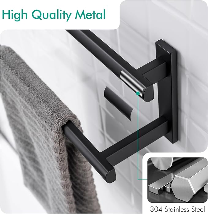 BAGNOLUX Double Towel Bar, SUS304 Towel Racks - Image 2