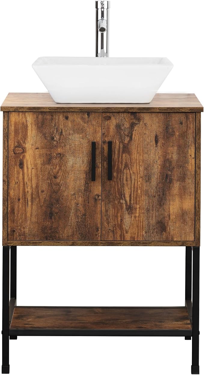 UEV 24" Antique Bathroom Vanity, Dark Brown Bathroom Vanity Set - Image 9