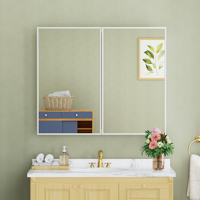 Buruis 36" x 30" Framed Medicine Cabinet - Image 8