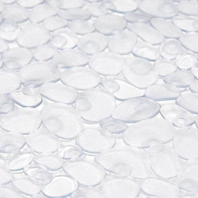 WELTRXE Pebbles Bath Mat Clear Non-Slip Bathtub Mat - Image 5