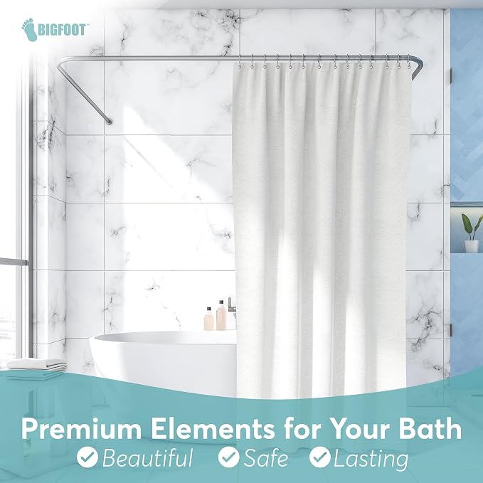 BigFoot Shower Curtain Hooks, Stainless Steel, Rust Resistant, Easy - Image 5
