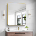 Gold Bathroom Mirror, 30x36 inch Wall Mirror by BONEWEI