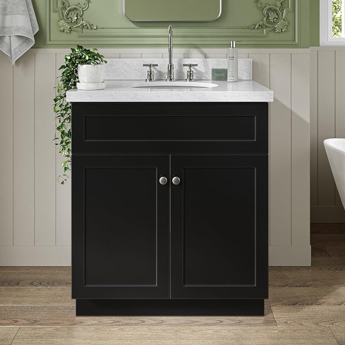 ARIEL Hamlet 31 Inch Black Bathroom Vanity - Image 5