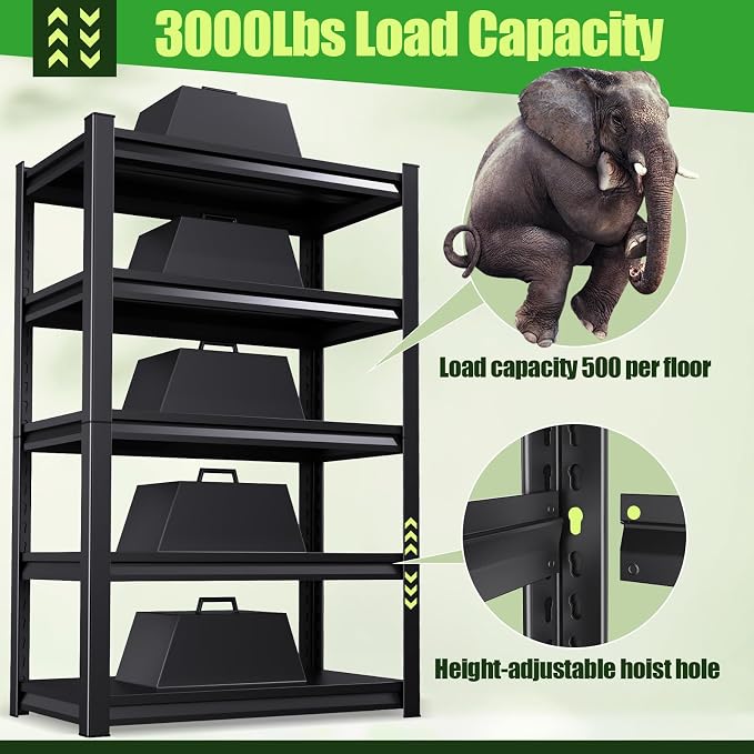 Garage Shelving, Heavy Duty Garage Storage Shelves, Metal Shelving Unit - Image 6
