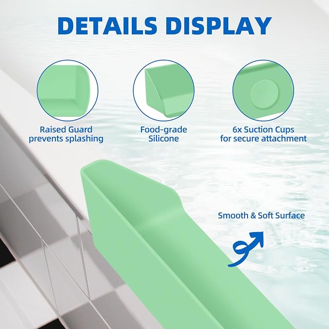 Splash Guard for Bathtub, 3.8" x 3.6" Silicone Bath Tub Splash Guard - Image 3