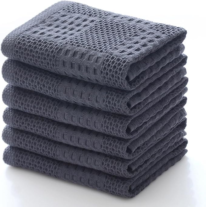 Waffle Weave Cotton Washing Cloth Ultra Soft and Absorbent Washcloths by FUNTALE