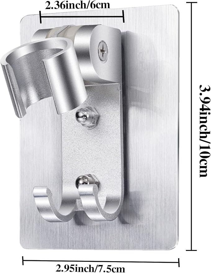 2PCS Shower Head Holder, Strong Adhesive Shower Holder, Adjustable Shower Wand - Image 2