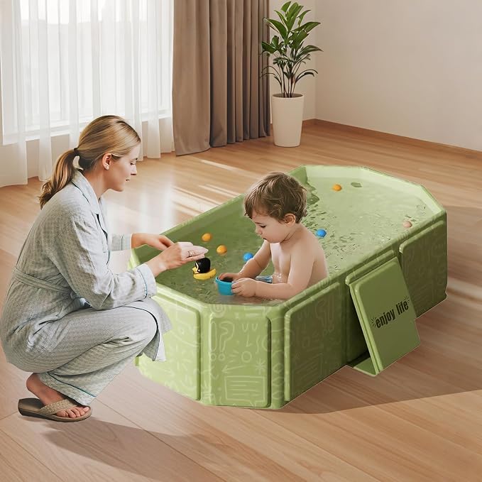 Toddler Bath Tub for Shower, Portable Baby Bathtub, Foldable Kids Bathtub – - Image 4