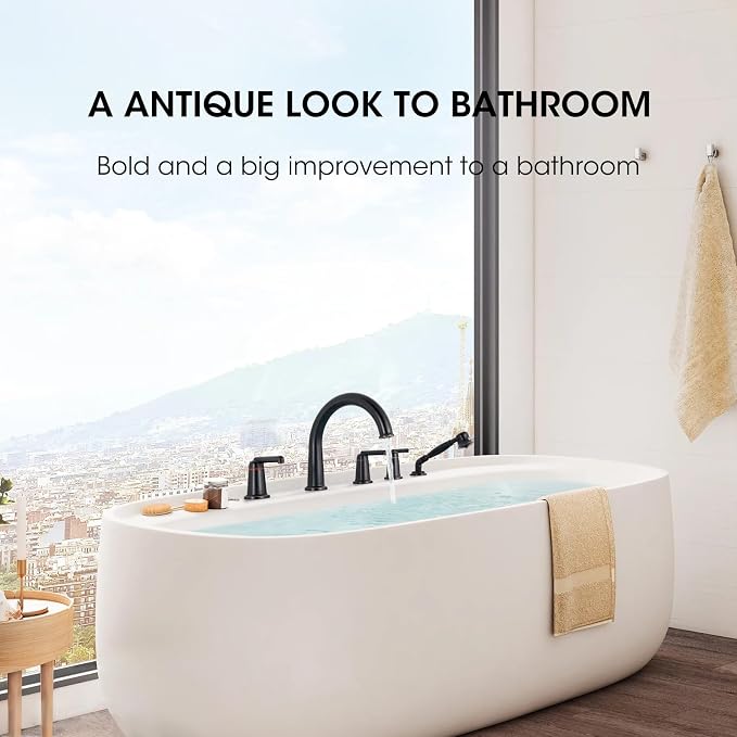 Roman Tub Faucet Set with Hand Shower, KRUZOO Bathtub Faucet Set Trim Kit with - Image 6