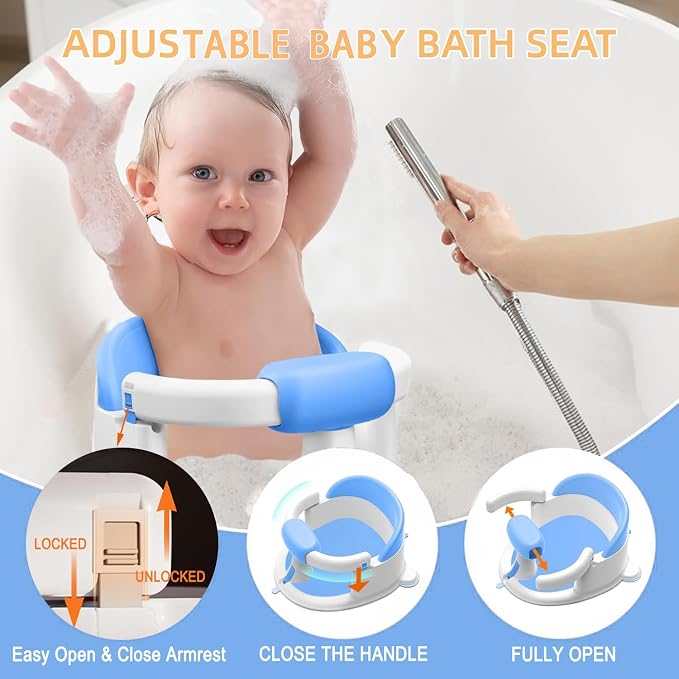 Baby Bath Seat for Babies 6 Months & up, Non-Slip Toddler Bath Seats for Babies - Image 4