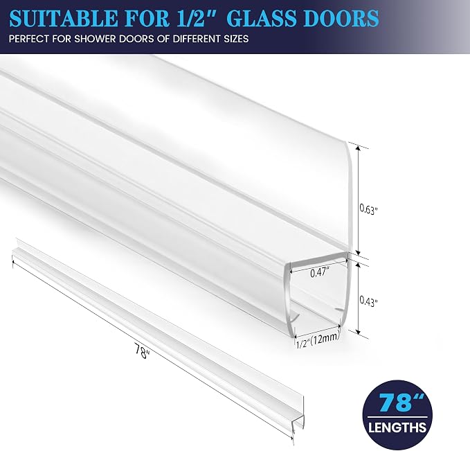Bathroom Shower Door Seal Strip, PVC Transparent Shower Door Seal Strip - Image 2