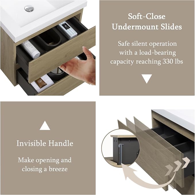 24" Floating Bathroom Vanity - Image 4