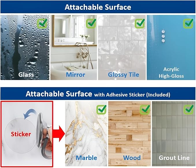 Spiderloc Flexible Shower Head Holder Bathroom Shower Suction Cups Hook Dual - Image 6