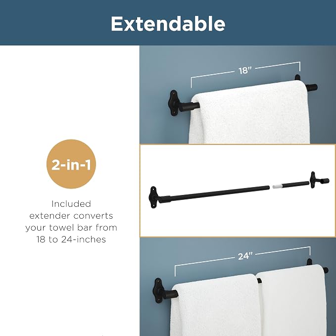 Franklin Brass Calloway 4-Piece Bathroom Set Satin Gold 18" + 6" Towel Rack - Image 7