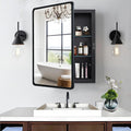 Black Medicine Cabinet 20x26 inch, Bathroom Mirror by KIMREAL